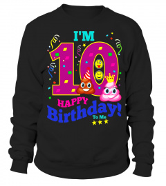Poop Emoji Happy 10th Birthday Shirt For Boys, Girls Gift