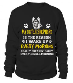 Men S My Dutch Shepherd Is Why I Wake Up T-shirt 3xl Asphalt