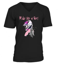 Motocross Shirt Women Dirt Bike Girls Tee RIDE LIKE A GIRL