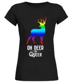 Funny LGBT Gay Pride T-shirt , Oh Deer I'm Queer T-shirt - Limited Edition
