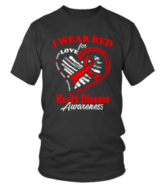 Heart Disease Awareness Shirt   I Wear Red For My Hero