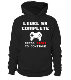 Level 59 Complete T-Shirt Funny 59th Birthday Gift Gamer - Limited Edition
