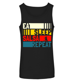 Eat Sleep Salsa Repeat T-shirt. Salsa Dancer Gifts Funny