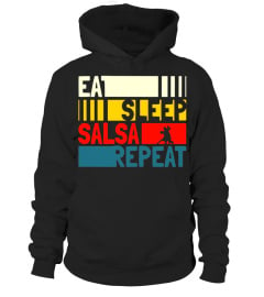 Eat Sleep Salsa Repeat T-shirt. Salsa Dancer Gifts Funny