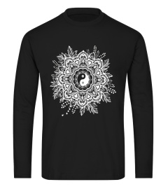 Yin Yang T Shirt Zen Yoga Plant Mandala Tee