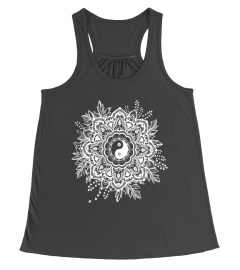 Yin Yang T Shirt Zen Yoga Plant Mandala Tee