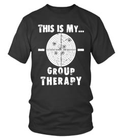 Shooting is my Group Therapy Gun Support T-Shirt Funny Tee