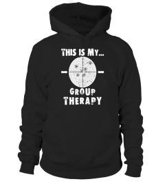 Shooting is my Group Therapy Gun Support T-Shirt Funny Tee