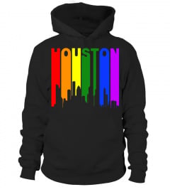 Houston Texas LGBTQ Gay Pride Rainbow Skyline T-Shirt - Limited Edition