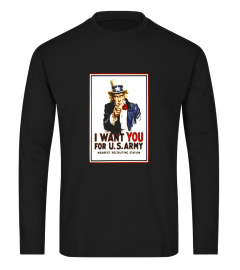 Uncle Sam Vintage I Want You For US Army Patriotic T-Shirt
