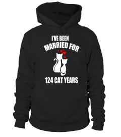 27th Wedding Anniversary T-Shirt 124 Cat Years Gift