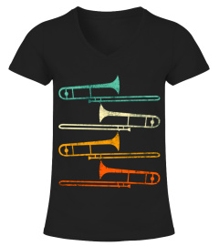 Retro 70's Funny Trombone T-Shirt For Tr