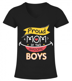 Proud Mom Of Two Awesome Boys  Gift For Mommy by misopunny    GLSAISV