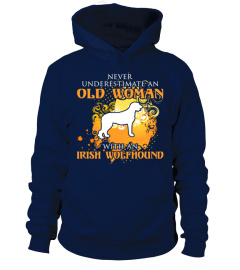 Old woman with a Irish Wolfhound Shirt