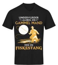 En Gammel Mand Med En Fiskestang