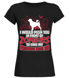 My Portuguese Water Dog and Zombies Halloween Funny Gifts T-shirt