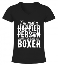 Men S I M A Happier Person When I M With My Boxer Dog T Shirt Small Black copy