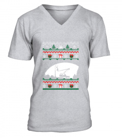 Christmas Ugly Sweater Bucket Truck Cherry Picker 2 T-Shirt