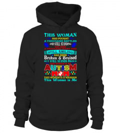 This Woman Smiling Broken Autism Mom Awareness Tee T-Shirt