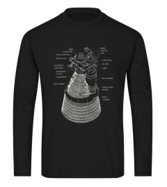 F-1 Rocket Design Drawing Graphic Tee Shirt Rocketdyne