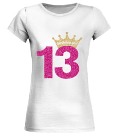  Princess Crown Pink 13th Birthday T shirt