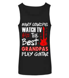 Many Grandpas Watch TV Best Play Guitar Tshirt