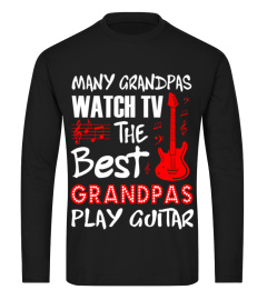 Many Grandpas Watch TV Best Play Guitar Tshirt