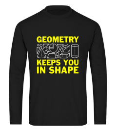 Funny Geometry Keeps You In Shape Math T-Shirt (Dark)