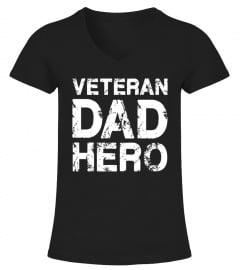 Mens Veteran Dad Hero T Shirt For Father's Day - Distressed Look - Limited Edition