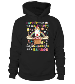 UNICORN EATING CUPCAKES ON A RAINBOW.