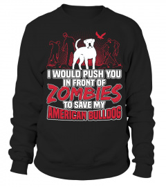 My American Bulldog and Zombies Halloween Funny Gifts T-shirt