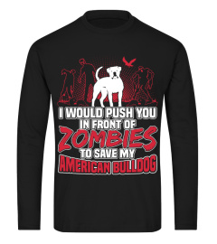 My American Bulldog and Zombies Halloween Funny Gifts T-shirt