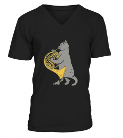 Cat Playing French Horn T-shirt