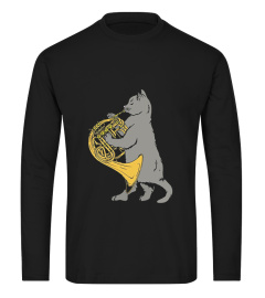 Cat Playing French Horn T-shirt