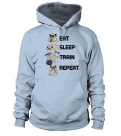 Pug Gym - Eat Sleep Train Repeat T Shirt