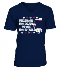 [T Shirt]5-I Rescue Beagles And Wine Fro