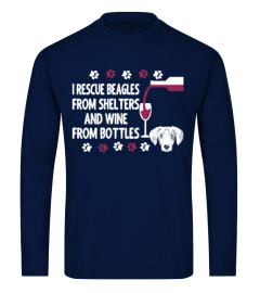 [T Shirt]5-I Rescue Beagles And Wine Fro