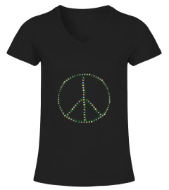 Men S Peace Sign Christmas Lights T Shirt 2xl Kelly Green