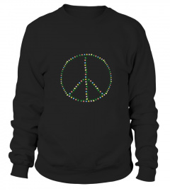 Men S Peace Sign Christmas Lights T Shirt 2xl Kelly Green