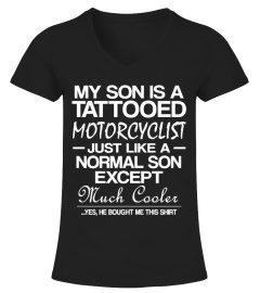Son Tattooed Motorcyclist