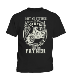 biker dad t shirt- i get my attitude fro