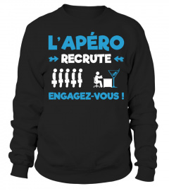 T-Shirt Alcool Humour - L'APÉRO RECRUTE : ENGAGEZ-VOUS !