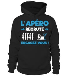 T-Shirt Alcool Humour - L'APÉRO RECRUTE : ENGAGEZ-VOUS !