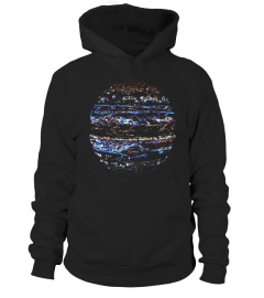 Sci-Fi Space Tourism: Futuristic Neon Planet Jupiter T-Shirt