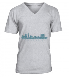 Indianapolis Skyline Vintage Blue T-Shirt