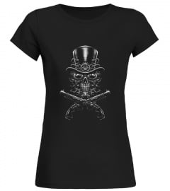 Steampunk Skull and Revolvers Vintage T Shirt