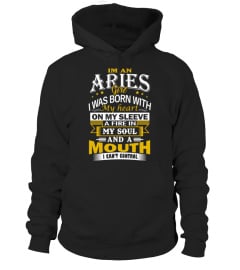 ARIES GIRL BORN WITH HEART TSHIRT