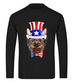 Tshirt -Yorkshire Terrier Dog Independence Day USA Tee