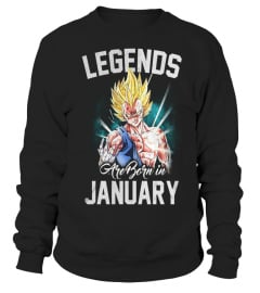 LEGENDS ARE BORN IN JANUARY VEGETA T SHIRT