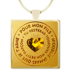 Pendentif Bijou Fils Amour : • Pour mon fils • N'oublie jamais que je t'aime • Tu resteras toujours mon petit garçon